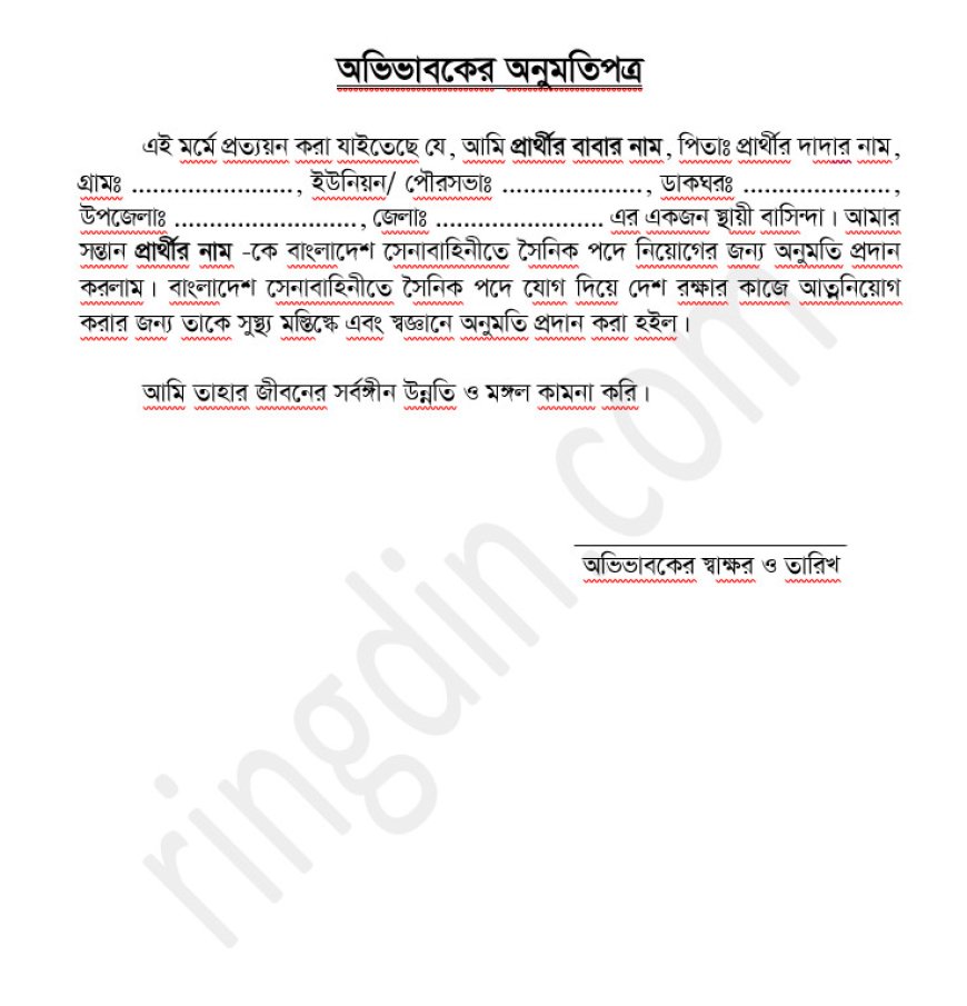 Parental Permission Letter