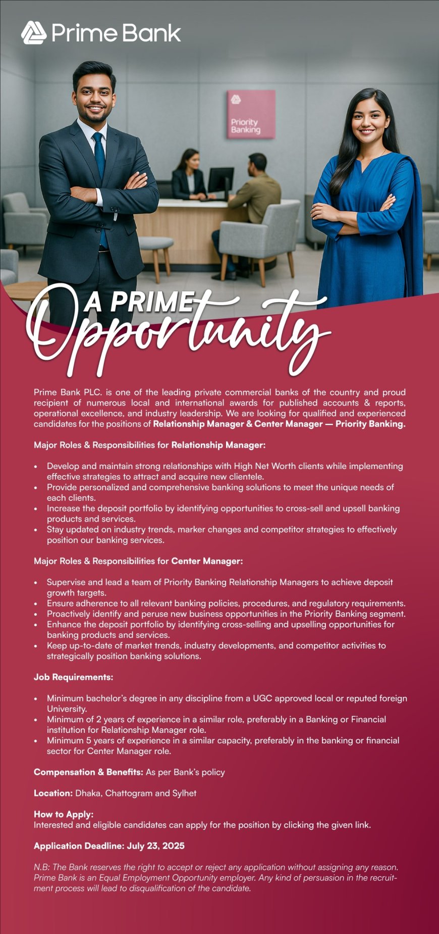 primebank job circular