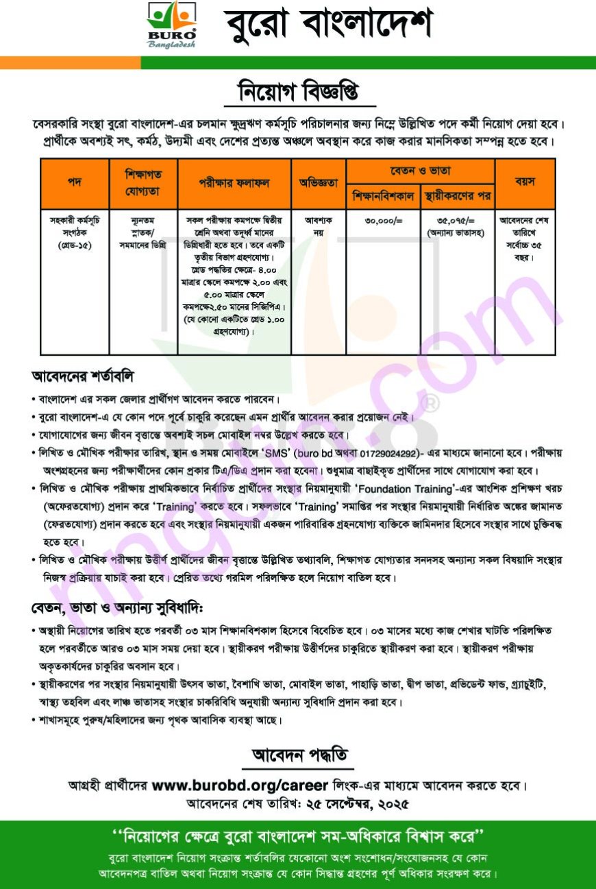 Buro Bangladesh job circular